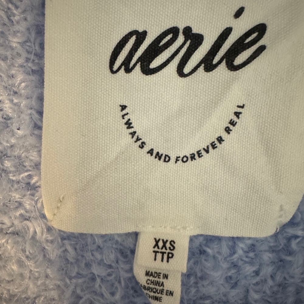 Aerie Women's Soft Blue Oversized V-Neck Sweater Size XXS - Picture 4 of 8